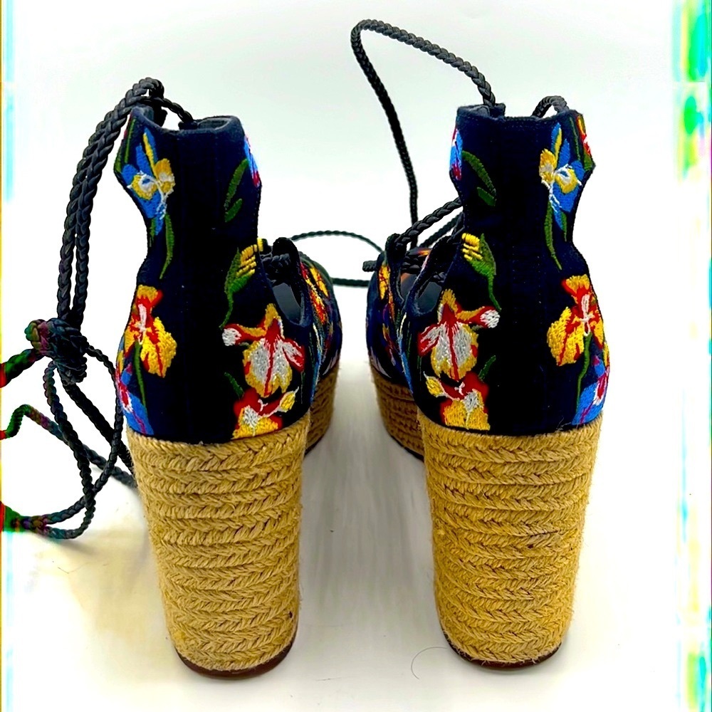 Tory Burch Positano lace up platform Espadrille - Picture 5 of 8